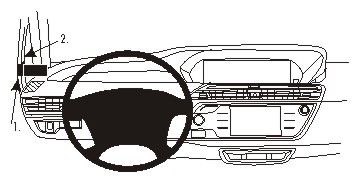 Ritning av instrumentpanel och ratt för Citroen C4 Picasso II 13-15.