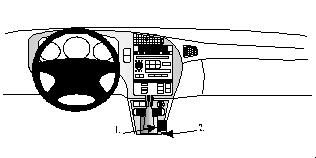 Instrumentpanel och konsol för Saab 9-5 98-06, inkl. ratt och kontroller.