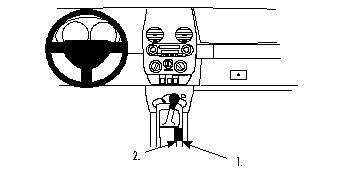 Schematic illustration of a Volkswagen Beetle dashboard layout.