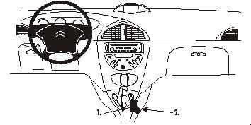 Bild av interiör för Citroen C5 01-05, inklusive ratt och kontrollpanel.