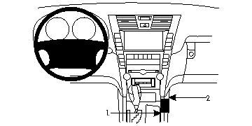 Bild av bilkonsol med detaljerad layout för Lexus LS (07-12).