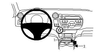 Illustration av instrumentpanel och konsol i Honda Insight 09-15.
