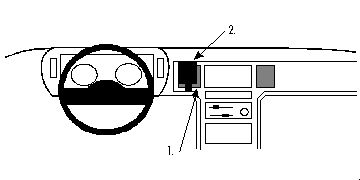 Monteringsanvisning för ProClip i Chrysler Voyager 91-93, centrerad placering.