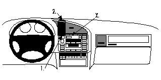 Illustration av interiör med instrumentbräda och kontrollpanel för BMW.