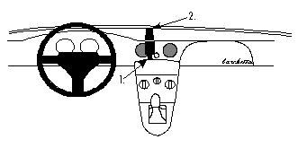 Bild av instrumentpanel med ratt och kontroller för Fiat Barchetta 95-07.