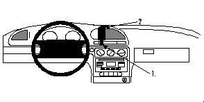 Bild av instrumentbrädan i Ford Mondeo 97-00 med detaljerad layout.