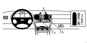 Bilens instrumentpanel med kontroller och display för Audi A6 98-03.