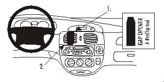 En bild som visar instrumentpanelen och kontrollerna i Renault Mégane 99-02.