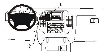 Instrumentpanel och ratt i Mitsubishi Pajero 00-06.