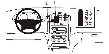 Bild av bilens interiör med instrumentpanel och kontrollfunktioner.