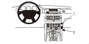 Diagram av instrumentpanel och kontroller i en Land Rover Range Rover.