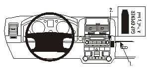Instrumentbräda med kontroller och uppmärkta delar för Volkswagen Touareg 03-09.