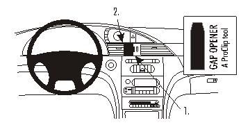 Instruktion för att använda ett verktyg för att öppna gap i Chrysler Pacifica 04-09.