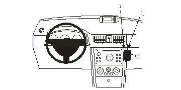 Illustration av instrumentbrädan i Opel Meriva 03-10.