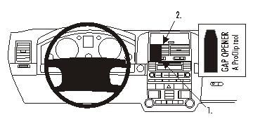 En illustration av Volkswagen Touareg 03-09:s instrumentbräda med instruktioner.