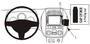 Illustration av instrumentbrädan i en Toyota RAV4 04-05 med verktygsanvisningar.