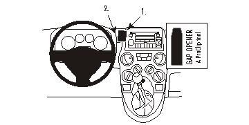 Instrumentpanel med ratt och kontroller för Fiat Panda 04-07.