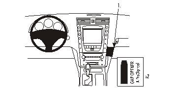 Illustration av instrumentbräda i Lexus GS 05-12, med sidoknapp och verktyg.