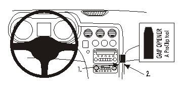 Illustration av instrumentbräda med kontroller och verktyg för Alfa Romeo-modeller.