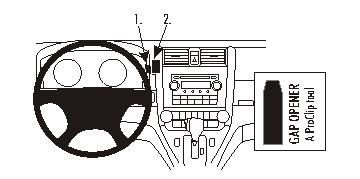 Illustration av instrumentpanel och gapsökar för Honda CR-V 07-11.