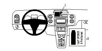 Instrumentbräda för Volkswagen Tiguan 08-15 med kontroller och fack.