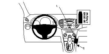 Instrumentpanel med ratt, stereo och växellåda i Hyundai i10 08-13.