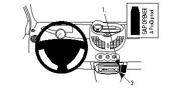 Instrumentbräda med ratt, luftutlopp och facköppnare för Renault Twingo 08-12.