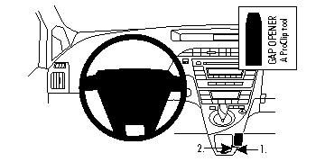 Illustration av instrumentpanel och gapöppnare för Toyota Prius 10-15.