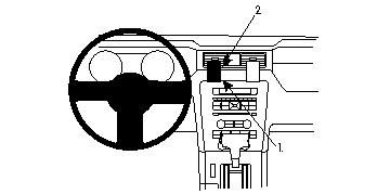 Interiör av en Ford Mustang med fokus på instrumentpanel och ratt.