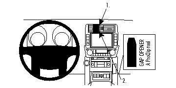 Schematic showing dashboard layout and tools for Toyota LandCruiser.