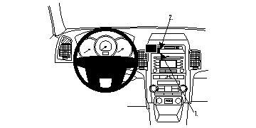 Visar en bild av instrumentpanelen i en Kia Sorento 10-12.