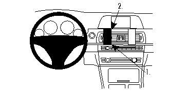 En illustration av BMW 5 F10/F11:s instrumentpanel och centrumkontroller.