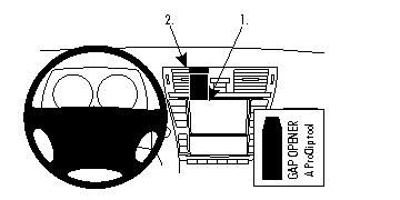Illustration av instrumentpanelen med luftutlopp och kontroller för Lexus LS 07-12.