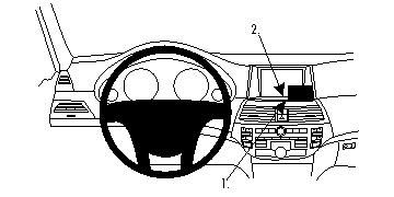 Visar instrumentbräda med stereo och ratt i Honda Accord Coupé/Crosstour.