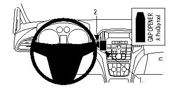 Illustration av Opel Astra-instrumentbräda med fokus på styrning och kontroller.