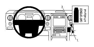Illustration av dashboard och inställningar för Ford F-Series 150 09-14.
