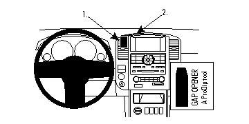 Illustration av instrumentbrädan i en Nissan Pathfinder 10-12.