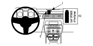 Diagram som visar monteringsanvisningar för ProClip i Chevrolet Camaro.