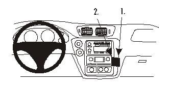Illustration av instrumentbräda med monteringspunkter för ProClip.