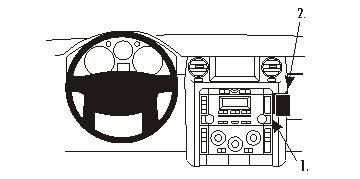 Montering av ProClip i en Landrover Discovery/LR3, med diagram.