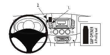 Montering av ProClip Monteringsbygel i Mitsubishi L200/Pick Up 06-15.