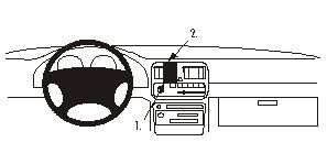 Monteringsbygel för installation av utrustning i Subaru Outback 95-98.