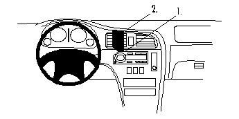 En monteringsbygel för Subaru Outback/Legacy 99-03, med installationsanvisningar.