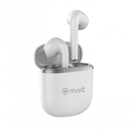 Muvit Pure trådlösa in-ear hörlurar, vit i gruppen Hemmaljud / Hörlurar  / In-Ear hos BRL Electronics (261MCTWS3245)