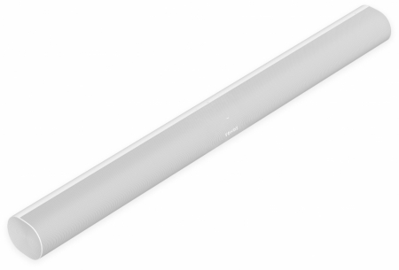 Sonos Arc soundbar i vit färg med slank design och Dolby Atmos-teknik.