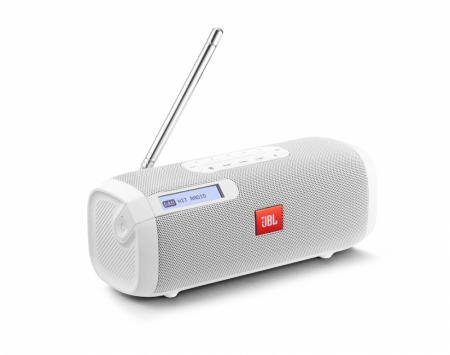 JBL TUNER, portabel högtalare med BT & DAB/FM-radio, vit i gruppen Hemmaljud / Högtalare / Bluetooth-högtalare hos BRL Electronics (285JBLTUNERWHT)