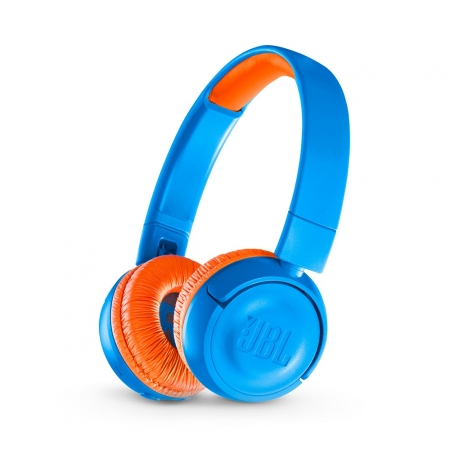 JBL JR300BT, blåoranga Bluetooth on-ear hörlurar för barn i gruppen Hemmaljud / Hörlurar  / On-Ear hos BRL Electronics (285JR300BTBO)