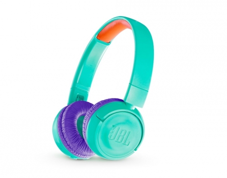 JBL JR300BT, turkosa Bluetooth on-ear hörlurar för barn i gruppen Hemmaljud / Hörlurar / On-Ear hos BRL Electronics (285JR300BTTEL)
