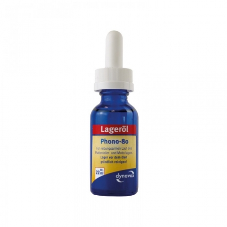 Blå flaska med pipett, innehåller lagerolja 22 ml från Dynavox.