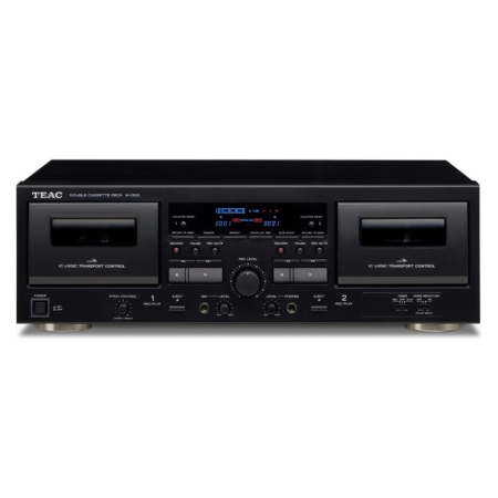 Teac W-1200 dubbeldäck kasettband med digitalisering, svart i gruppen Hemmaljud / Hifi / CD-spelare hos BRL (350W1200)